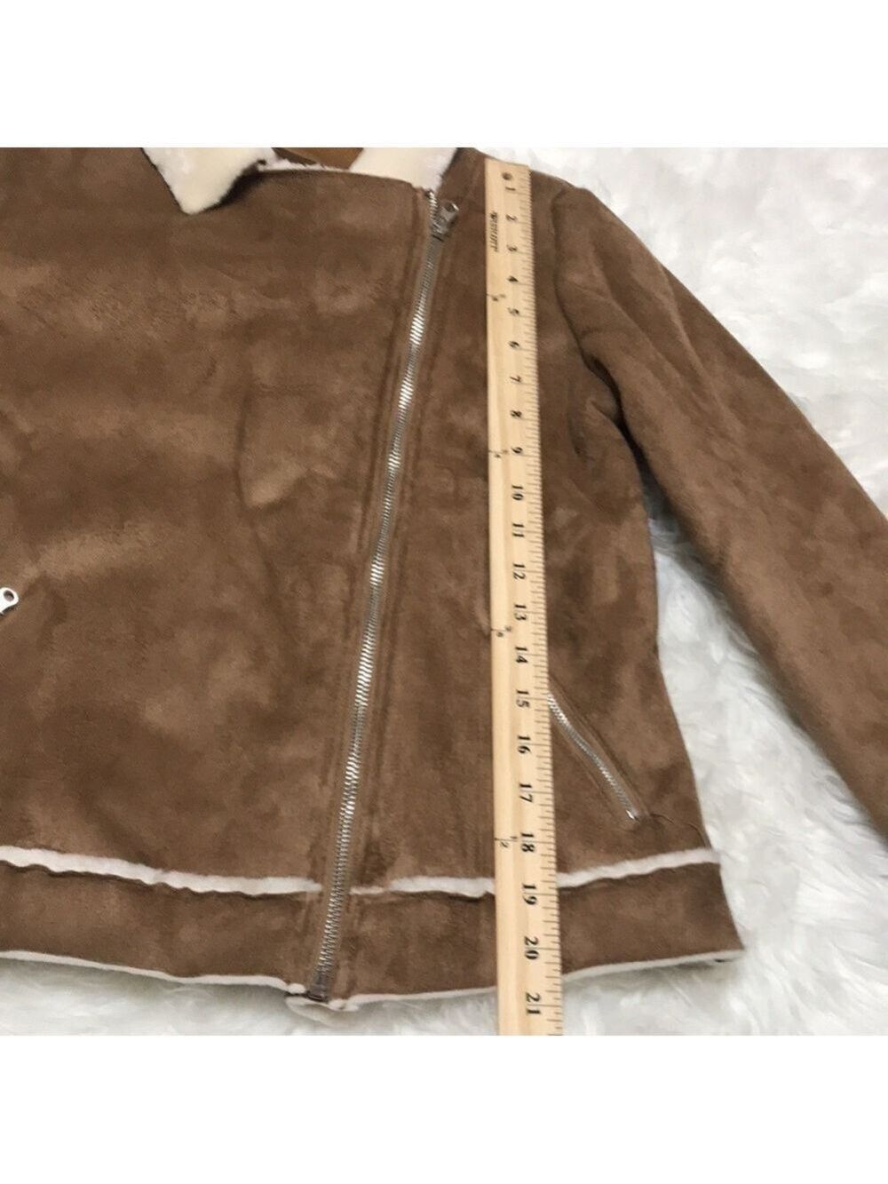 Girl’s Faux Suede Moto Jacket Sz 14/16(X-Large) - Picture 5 of 11